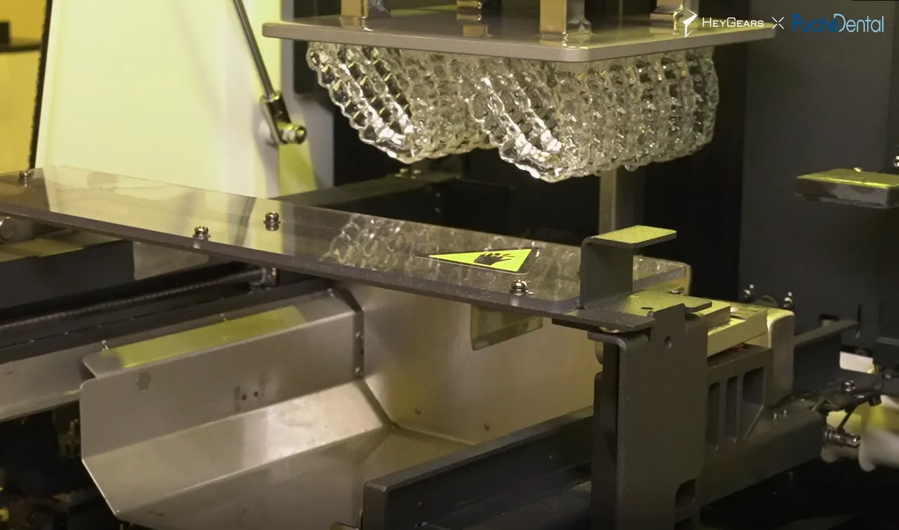 Night guards being produced by the automated printing system